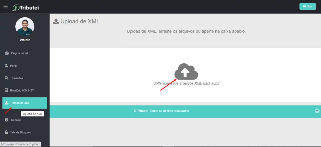 Upload de arquivos XMLs para o Tributei